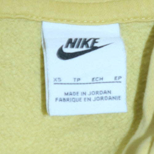 Nike Men’s Yellow Pullover Hoodie XS Fleece Logo Lightweight