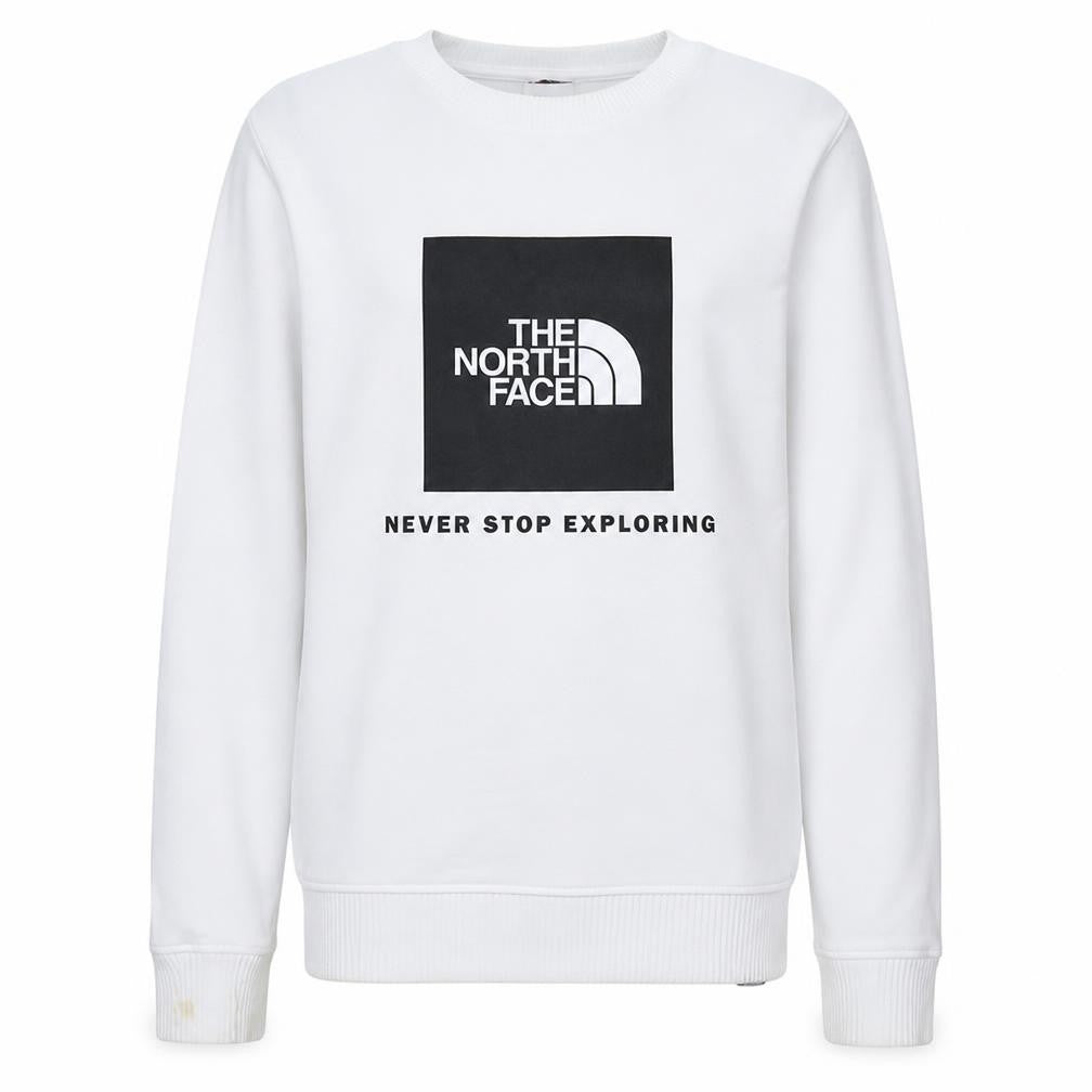 The North Face Boys White XL Pullover Sweatshirt Crew Neck Logo Design