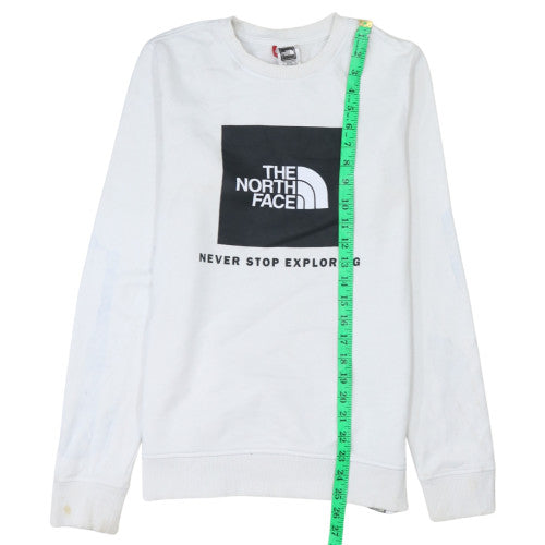 The North Face Boys White XL Pullover Sweatshirt Crew Neck Logo Design