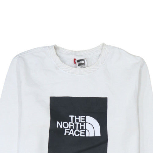 The North Face Boys White XL Pullover Sweatshirt Crew Neck Logo Design