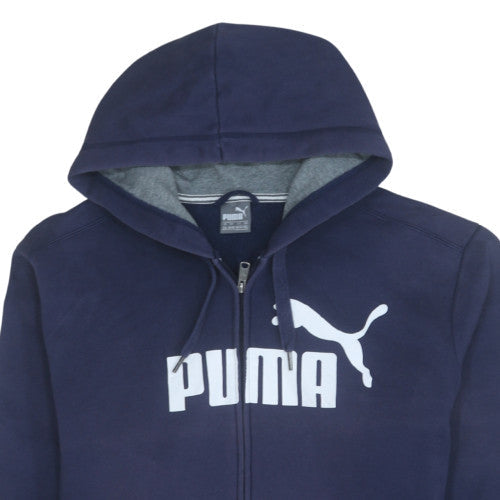 Puma Men's Blue 2XL Full Zip Fleece Hoodie