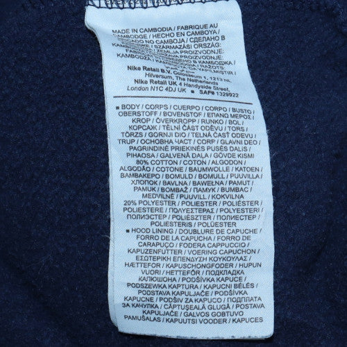 Nike Men's Blue Pullover Hoodie Small Logo Fleece Sweatshirt