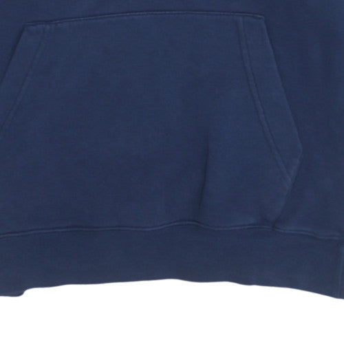 Nike Men's Blue Pullover Hoodie Small Logo Fleece Sweatshirt