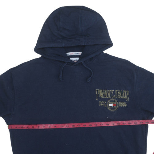 Tommy Jeans Men's Navy Blue Hoodie XL Pullover Logo Embroidered