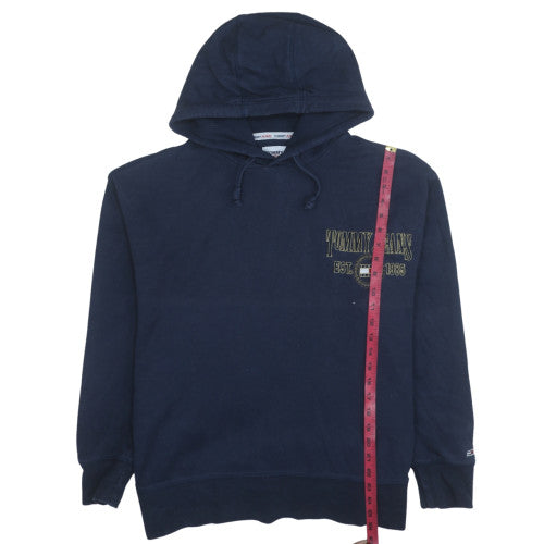 Tommy Jeans Men's Navy Blue Hoodie XL Pullover Logo Embroidered
