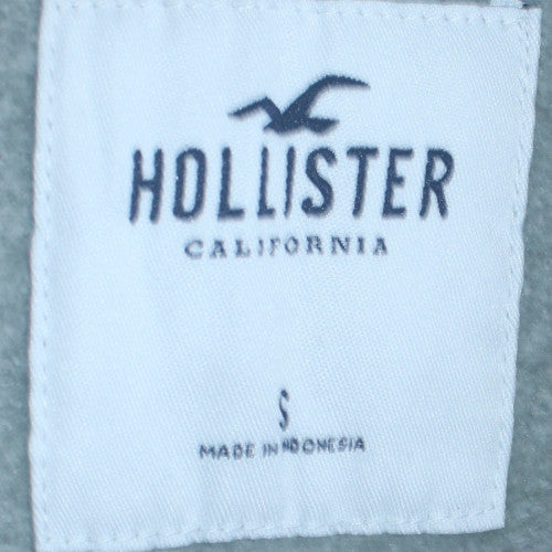 Hollister Mens Grey Pullover Hoodie S Fleece Logo Sweatshirt