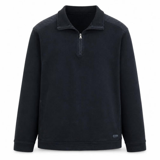 Hugo Boss Mens Black L Regular Fit 1/4 Zip Pullover Sweatshirt