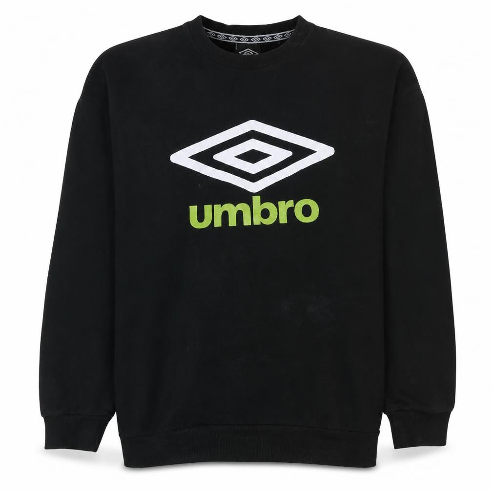 Umbro Mens Black Medium Crew Neck Logo Sweatshirt Pullover