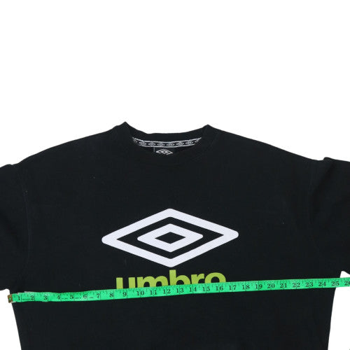 Umbro Mens Black Medium Crew Neck Logo Sweatshirt Pullover