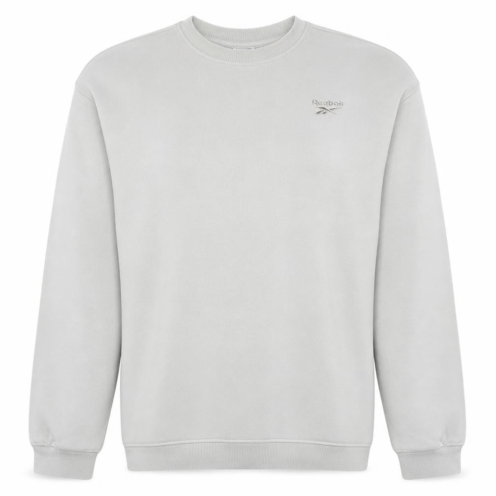 Reebok Mens Beige XL Pullover Sweatshirt Crew Neck Fleece