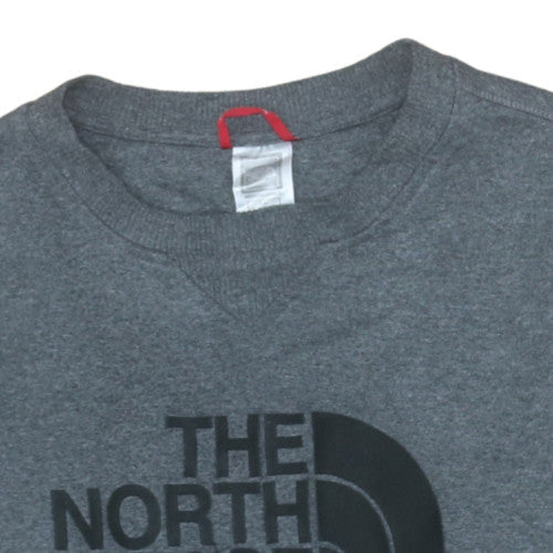 The North Face Men's Grey Crew Neck Sweatshirt M Classic Logo Cotton Blend