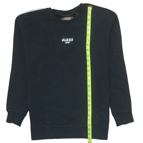 Guess Men's Black Crew Neck Logo Sweatshirt Size M