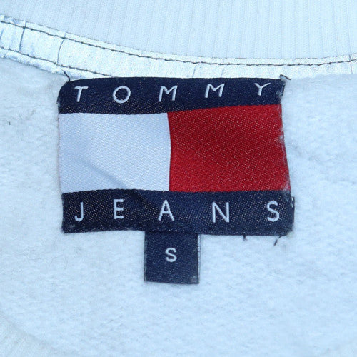 Tommy Jeans Men's White Logo Crew Neck Sweatshirt Size S