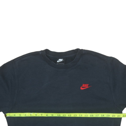 Nike Men's Black Crew Neck Fleece Sweatshirt Small Regular Fit