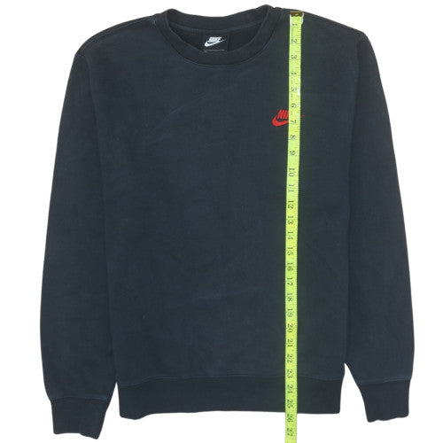 Nike Men's Black Crew Neck Fleece Sweatshirt Small Regular Fit