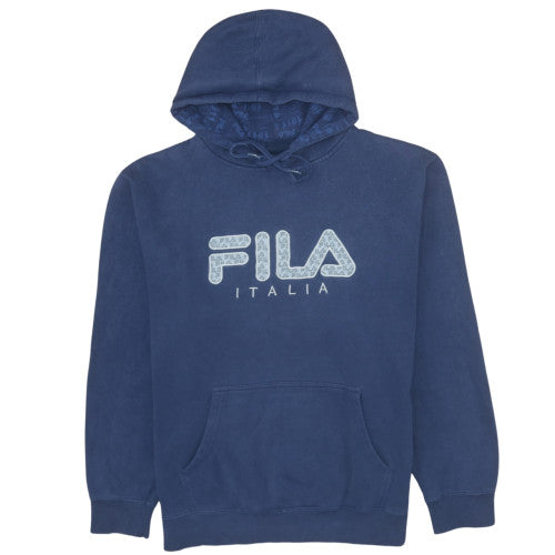 Fila Men’s Blue Pullover Hoodie XL Logo Graphic Fleece Sweatshirt
