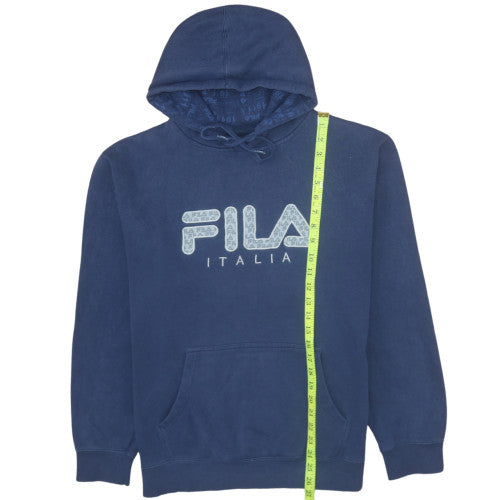 Fila Men’s Blue Pullover Hoodie XL Logo Graphic Fleece Sweatshirt