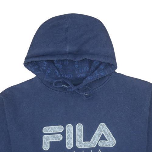 Fila Men’s Blue Pullover Hoodie XL Logo Graphic Fleece Sweatshirt