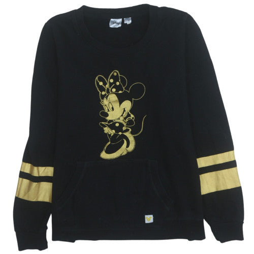 Disney Women Black Minnie Mouse Sweatshirt M UK12 Crew Neck