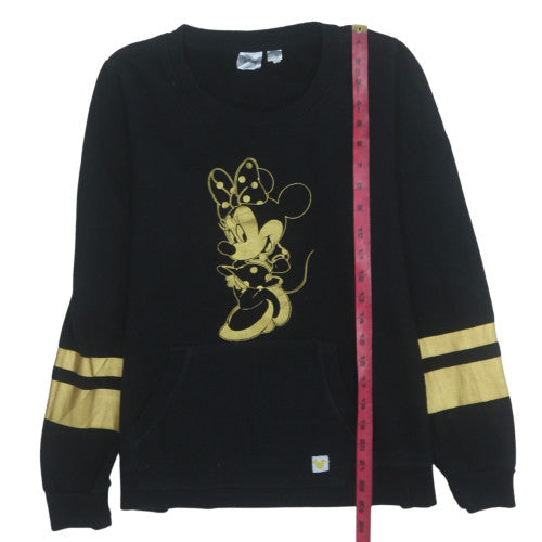 Disney Women Black Minnie Mouse Sweatshirt M UK12 Crew Neck