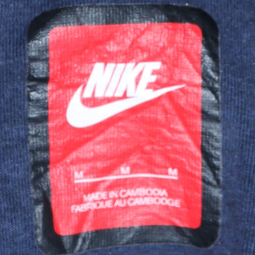 Nike Men's Navy Blue Full Zip Hoodie Medium Cotton Blend