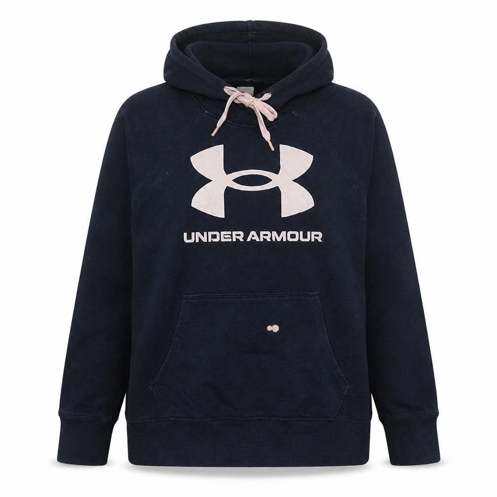 Under Armour Womens Navy Hoodie Large Pullover Lightweight Cotton Blend