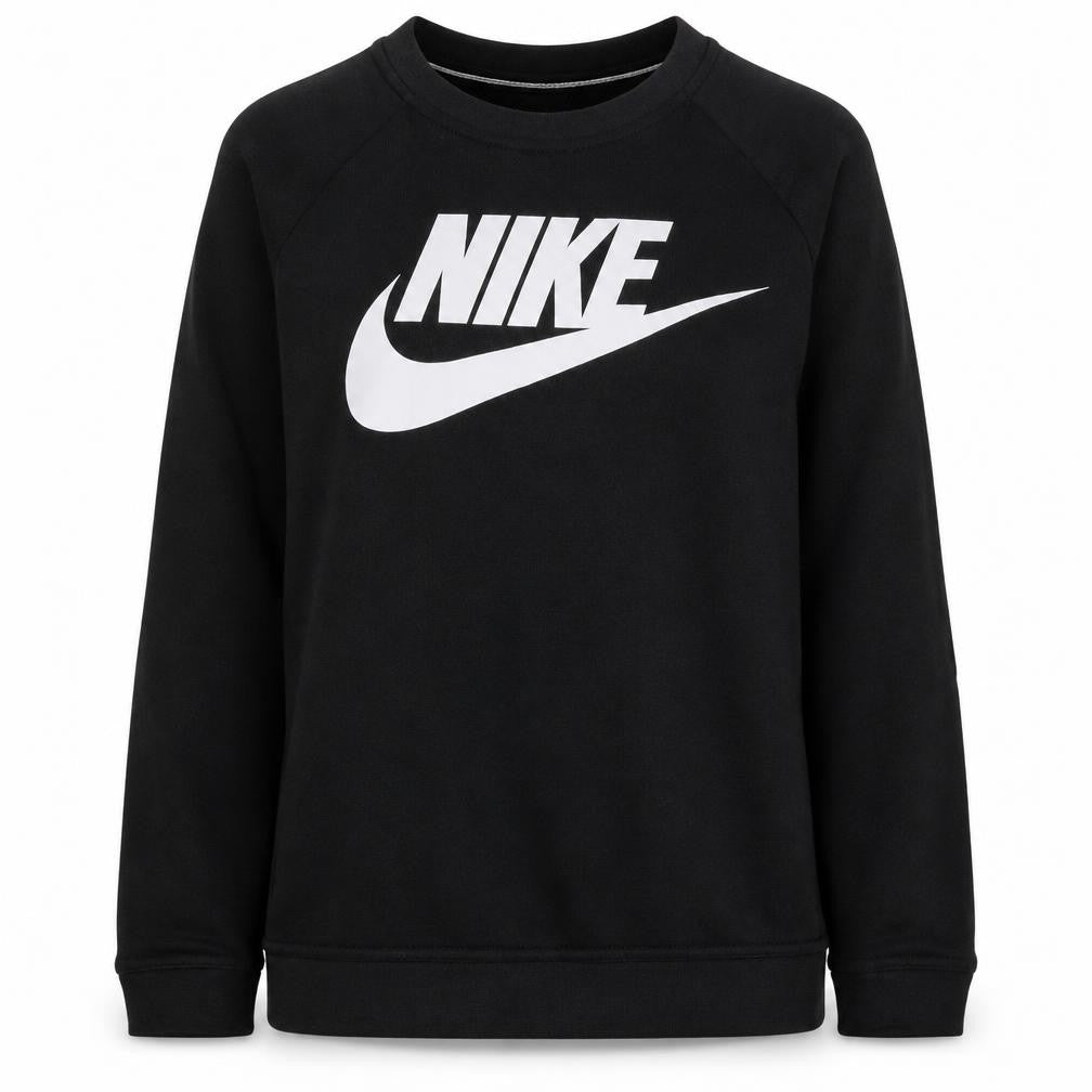 Nike Men Black Small Pullover Sweatshirt Crew Neck Logo Fleece