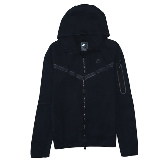 Nike Men's Black Full Zip Hoodie Size S With Logo Detail