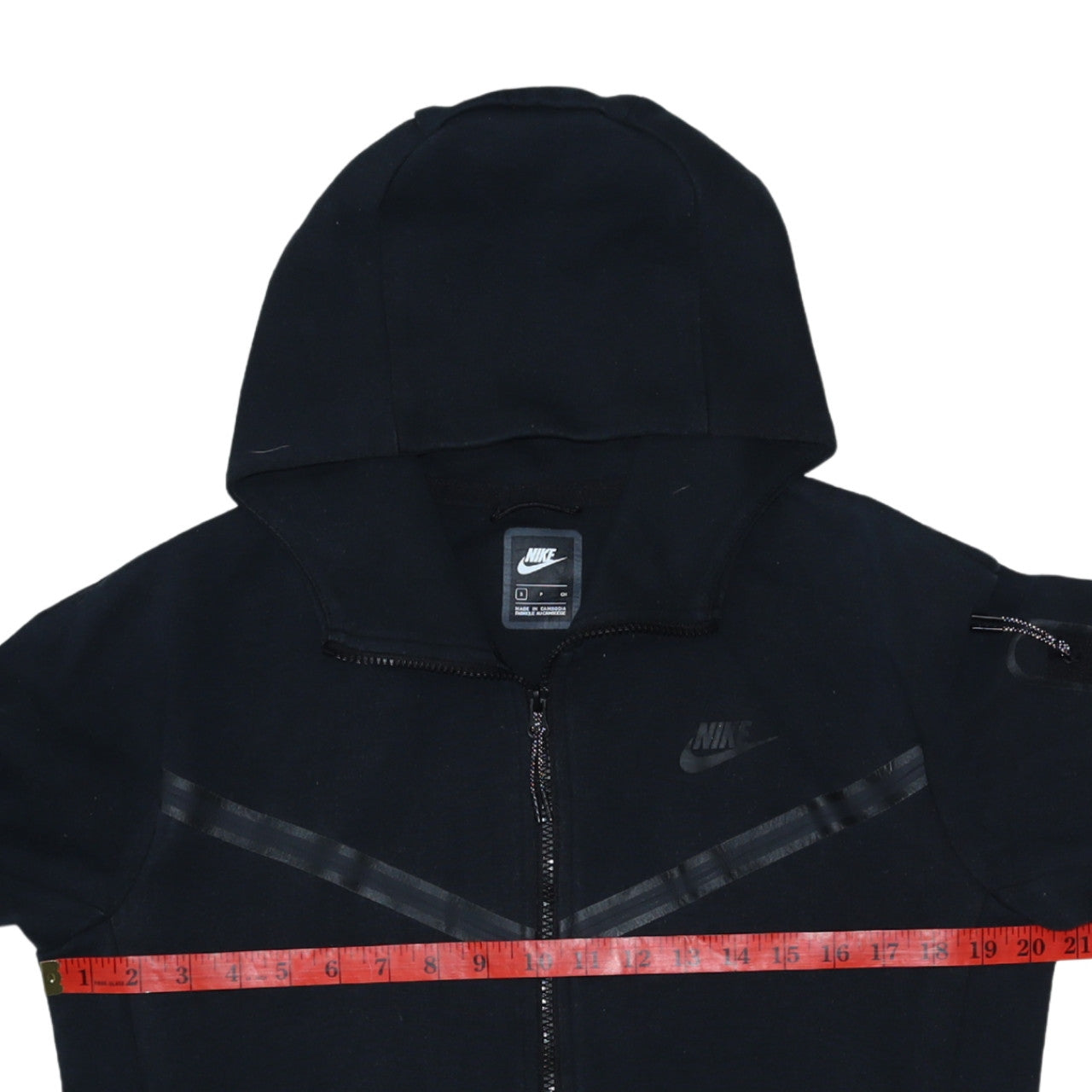 Nike Men's Black Full Zip Hoodie Size S With Logo Detail