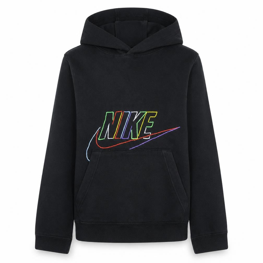 Nike Boys Black Pullover Hoodie L Logo Fleece Sweatshirt