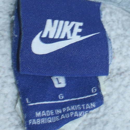 Nike Women's Grey Pullover Hoodie Size L Classic Fleece Sweatshirt