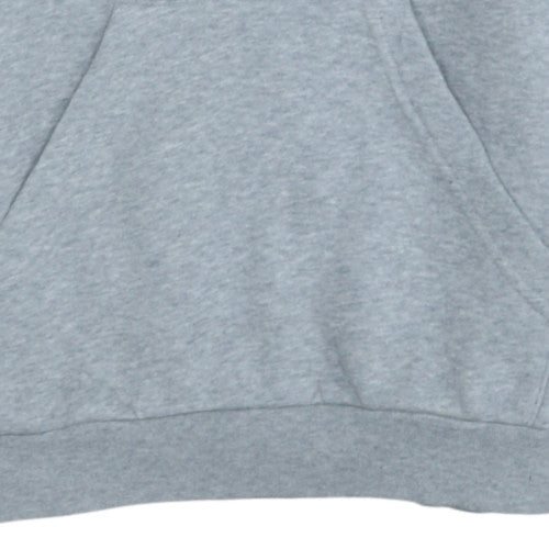 Adidas Boys Grey & White Pullover Hoodie with Trefoil Logo Size 11-12 Years