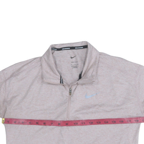 Nike Boys Beige Dri-FIT 1/4 Zip Lightweight Running Sweatshirt S