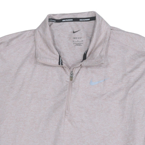 Nike Boys Beige Dri-FIT 1/4 Zip Lightweight Running Sweatshirt S