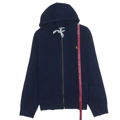 Ralph Lauren Boys Blue Full Zip Hoodie XL Cotton Fleece Logo