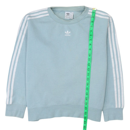 Adidas Women Blue Crew Neck Pullover Sweatshirt UK 8