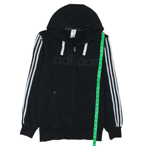 Adidas Men's Black Full Zip Hoodie Medium Logo Fleece Sweatshirt