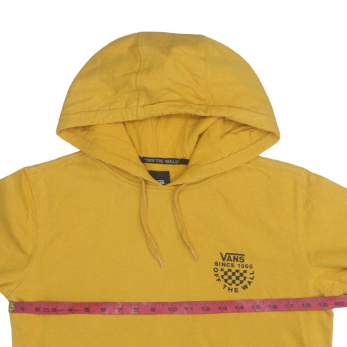 Vans Men’s Yellow XS Pullover Hoodie Skate Logo Graphic Cotton
