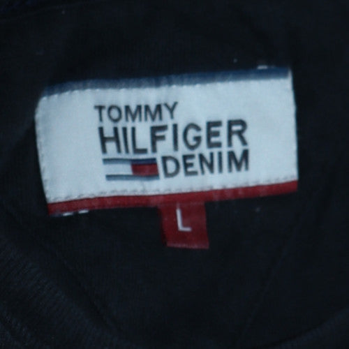 Tommy Hilfiger Denim Men's Black Crew Neck Cotton T-Shirt L