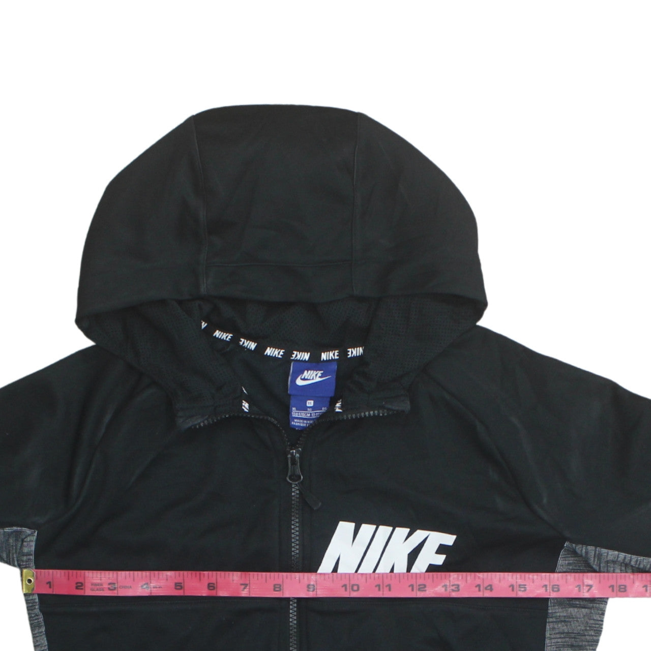 Nike Boys Black Full Zip Hoodie 13-15 Years Sportswear Sweatshirt