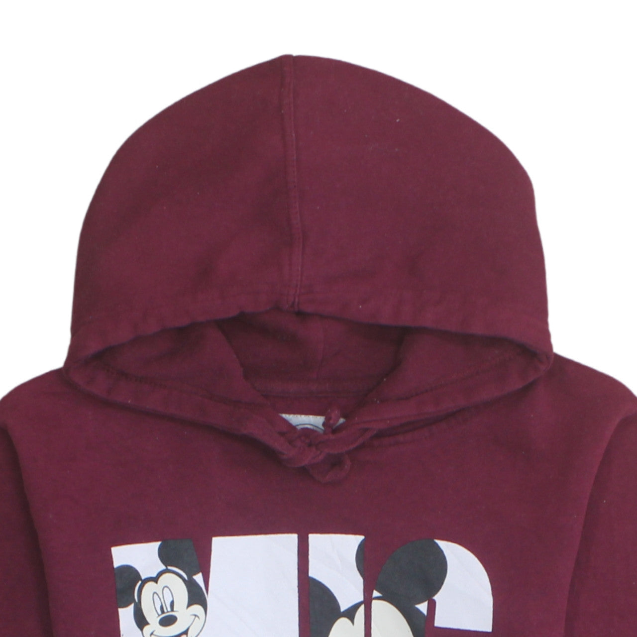 Disney Women’s Burgundy Mickey Hoodie Size 12 Pullover Sweatshirt