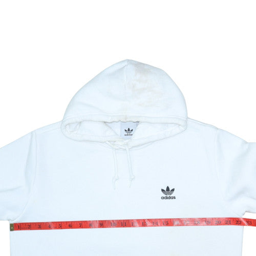 Adidas Men's White Pullover Hoodie M Regular Fit Fleece Sportswear