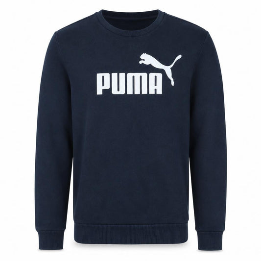Puma Mens Blue Crew Neck Logo Pullover Sweatshirt Size M