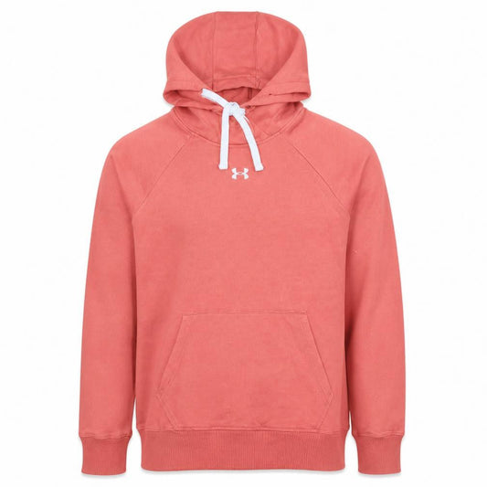 Under Armour Men's Pink Pullover Hoodie Medium Loose Fit Fleece