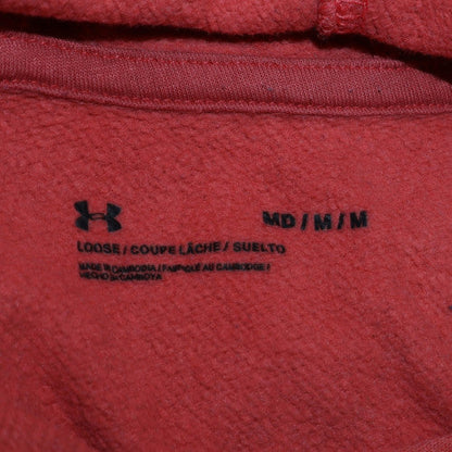 Under Armour Men's Pink Pullover Hoodie Medium Loose Fit Fleece