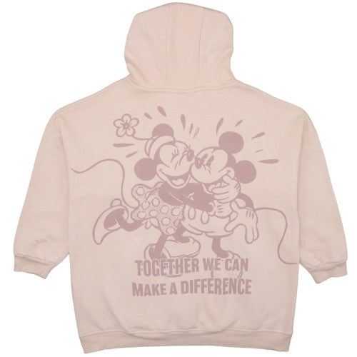Primark Cares Disney Womens Beige Hoodie L Organic Cotton Mickey & Minnie