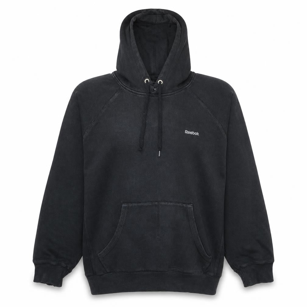 Reebok Men's Black XL Pullover Hoodie Fleece Logo Sweatshirt