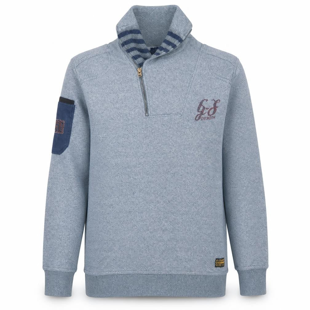G-Star RAW Men's Blue L Henley 1/4 Zip Sweatshirt