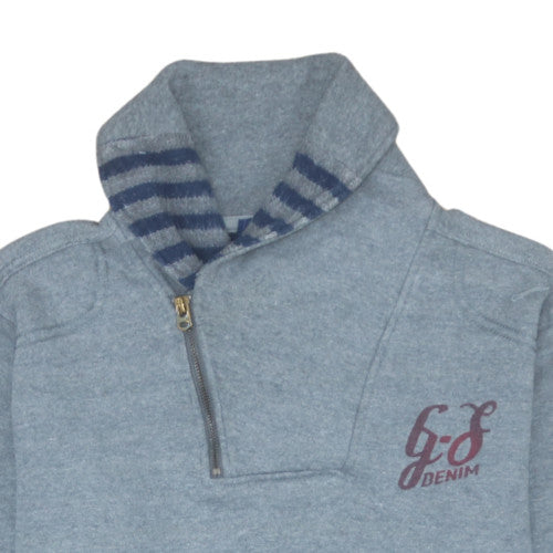 G-Star RAW Men's Blue L Henley 1/4 Zip Sweatshirt