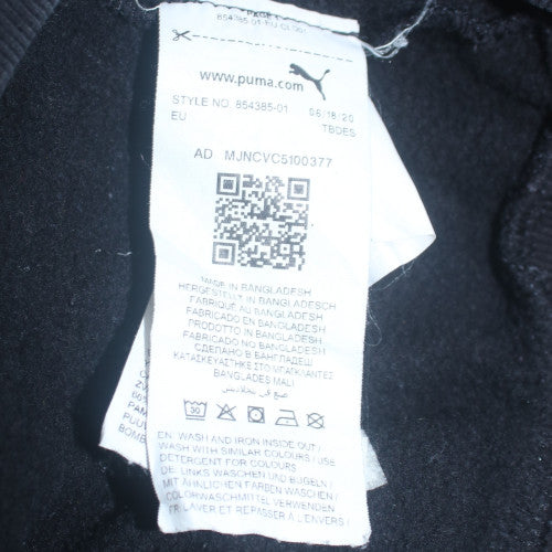 Puma Womens Black Medium Pullover Sweatshirt Crew Neck Logo Classic